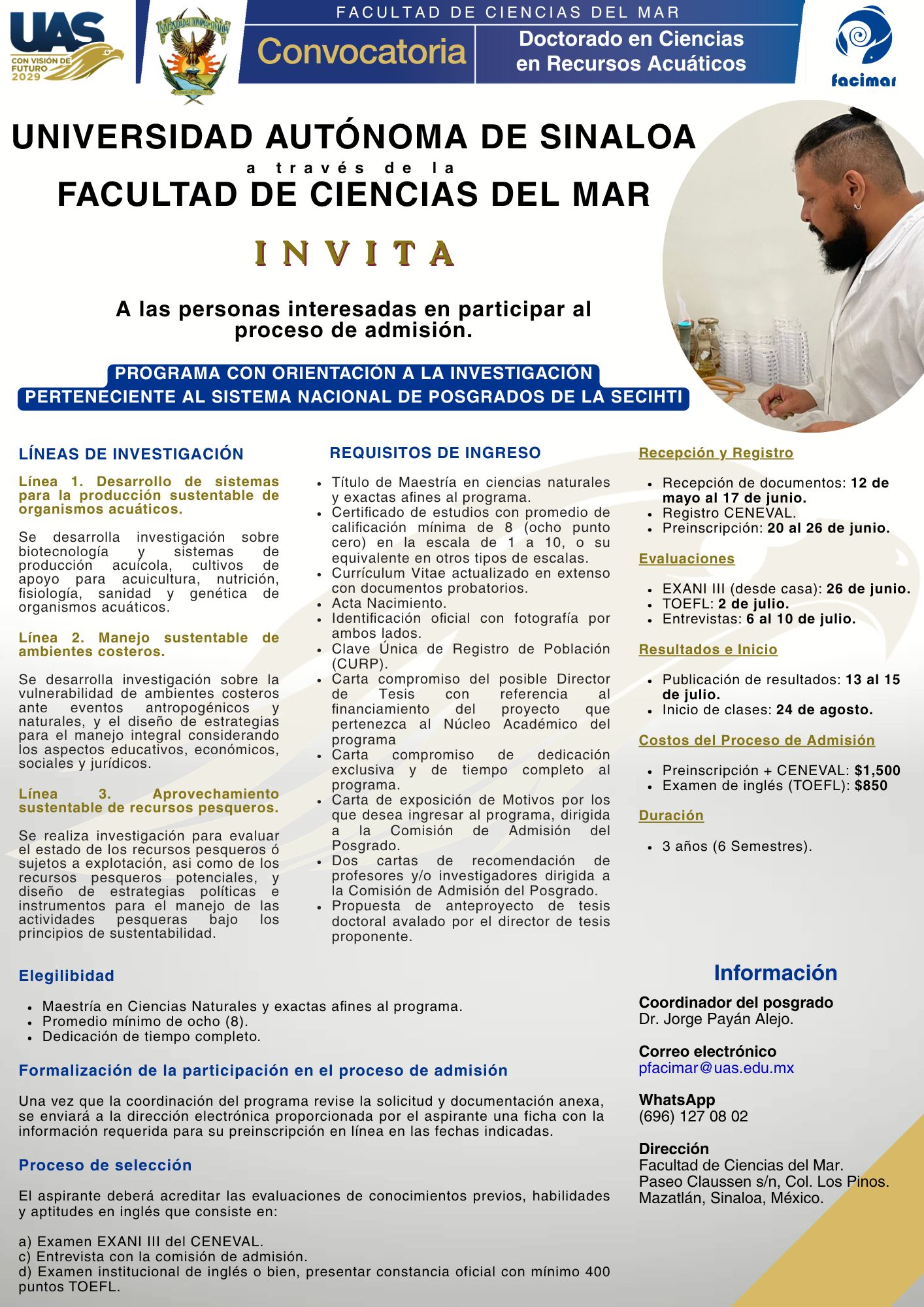 Posgrado de la Facultad de Ciencias del Mar | UAS